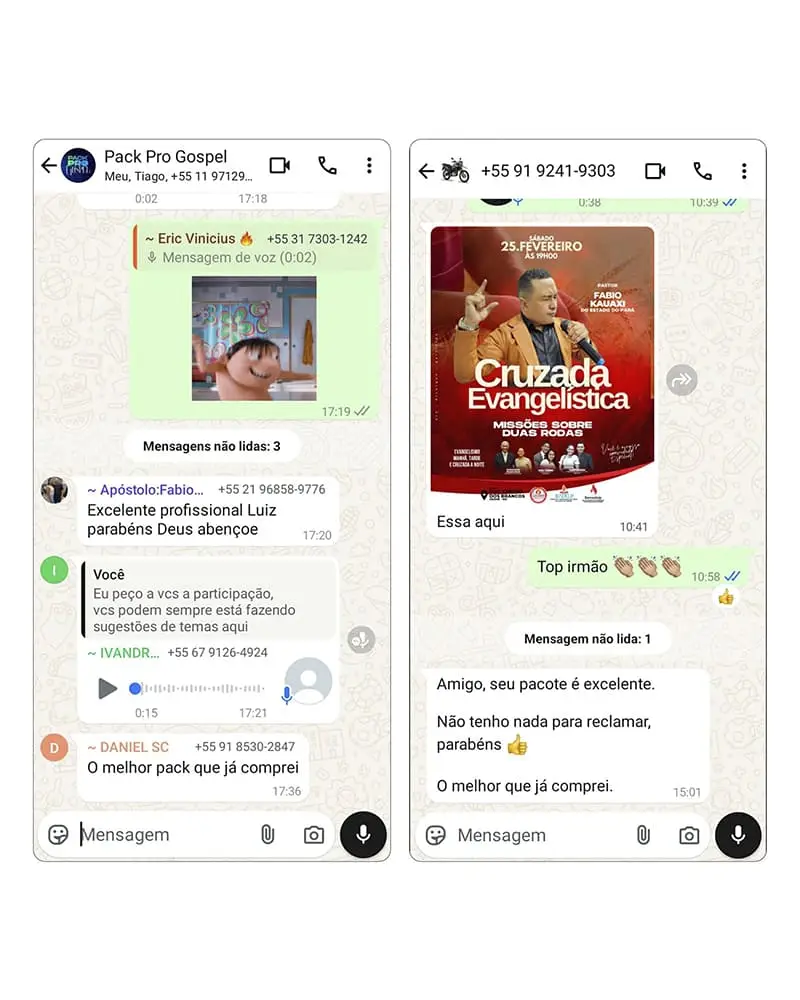 Depoimento de cliente do Acervo Gospel